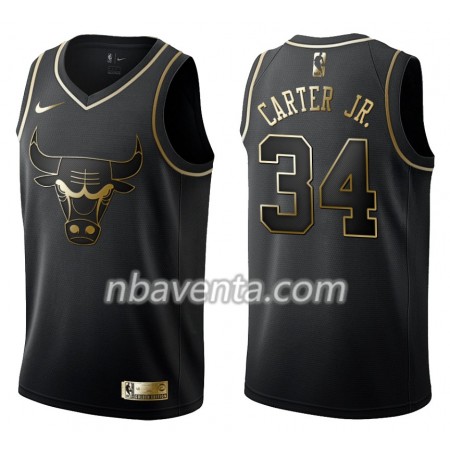 Camiseta Hombre Chicago Bulls Wendell Carter Jr. 34 Nike Negro Golden Edition Swingman